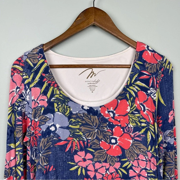 Miraclebody by Miraclesuit Floral Tunic Shapewear Top Size M - Picture 3 of 6
